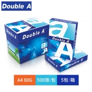 达伯埃/Double A 80克 A4 复印纸 500张/包 5包/箱