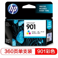 惠普（HP） 一体式墨盒 901彩色墨盒CC656AA 360页 适用于喷墨一体机:HP Officejet J4580,J4660, HP Officejet 4500标准版,4500全能版