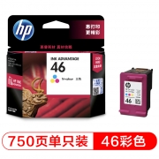 惠普（HP） 一体式墨盒 46彩色墨盒CZ638AA 750页 适用于 一体机:HP Deskjet 2520hc  一体机:HP Deskjet 2529  打印机:HP Deskjet 2020hc  打印机:HP Deskjet 2029  一体机:HP Deskjet 4729