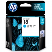 惠普（HP） 分体式墨盒 18号青色墨盒C4937A 860页 适用于商用喷墨一体机:HP Officejet L7380,L7580,L7590 商用喷墨打印机:HP Officejet Pro K5300,K5400dn,K8600