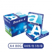 达伯埃（Double A ）A4/80g 白色复印纸 500张/包 5包/箱