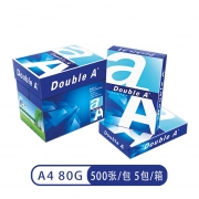 达伯埃（Double A ）A4 80g 复印纸 白色 500张/包 5包/箱